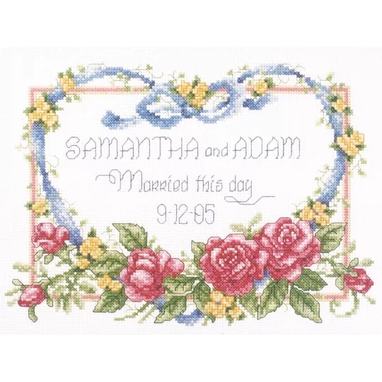 Image 1 of Janlynn Married This Day Wedding Sampler Cross Stitch Kit