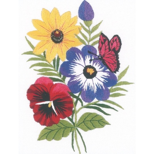 Image 1 of Janlynn Floral Embroidery Embroidery Kit