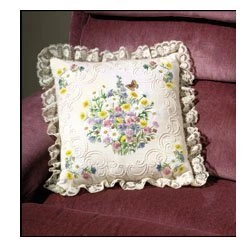 Janlynn Wildflowers and Butterfly Pillow Cross Stitch Kit