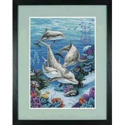 Image 1 of Dimensions The Dolphins Domain Cross Stitch Kit
