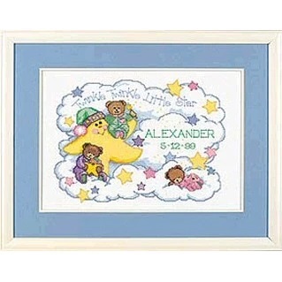 Image 1 of Dimensions Twinkle Twinkle Birth Record Cross Stitch Kit