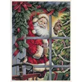 Image of Dimensions Candy Cane Santa Christmas Cross Stitch Kit