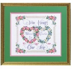 Image 1 of Janlynn Two Hearts, One Love Cross Stitch Kit