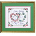 Image of Janlynn Two Hearts, One Love Wedding Sampler Cross Stitch Kit