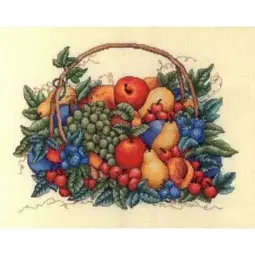 Bobbie G Designs Basket of Fruit Cross Stitch Kit