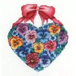 Bobbie G Designs Pansy Love Cross Stitch Kit