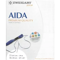 Zweigart Aida - 14 count - 100 White (3706) Fabric