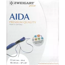 Zweigart 14 Count Aida Pre-Cut - Antique White Fabric