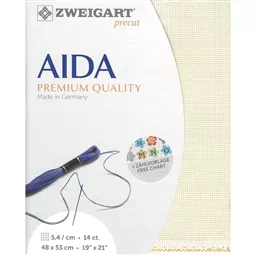 Zweigart 14 Count Aida Pre-Cut - Cream Fabric