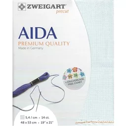 Zweigart 14 Count Aida Pre-Cut - Ice Blue
