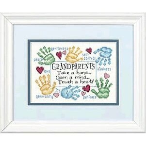 Image 1 of Dimensions Grandparents Touch A Heart Cross Stitch Kit