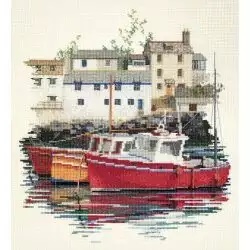 Image 1 of Derwentwater Designs Fishing Village Cross Stitch Kit