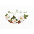 Image of Derwentwater Designs Christmas Roses Christmas Card Making Cross Stitch Kit