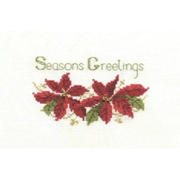 Derwentwater Designs Poinsettias Christmas Card Making Christmas Cross Stitch Kit