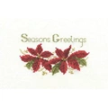 Image of Derwentwater Designs Poinsettias Christmas Card Making Christmas Cross Stitch Kit