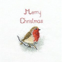 Derwentwater Designs Snow Robin Christmas Card Making Christmas Cross Stitch Kit