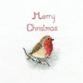 Image of Derwentwater Designs Snow Robin Christmas Card Making Christmas Cross Stitch Kit