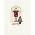 Image of Derwentwater Designs Christmas Door Christmas Card Making Cross Stitch Kit