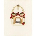 Image of Derwentwater Designs Christmas Fireplace Christmas Card Making Cross Stitch Kit