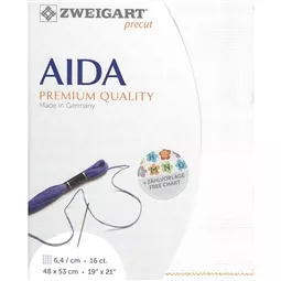 Zweigart 16 Count Aida Pre-Cut - White Fabric