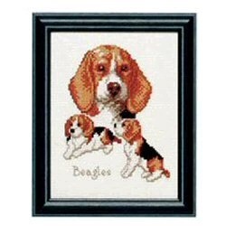 Image 1 of Pako Beagles Cross Stitch Kit