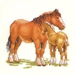 Image 1 of Pako Mare and Foal Cross Stitch Kit