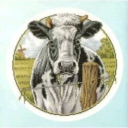 Image 1 of Pako Black and White Cow Cross Stitch Kit