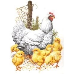 Image 1 of Pako Chicken Family Cross Stitch Kit
