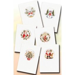Pako Santa and Treess Christmas Card Making Christmas Cross Stitch Kit