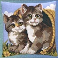 Image of Pako Two Cats in a Basket Cross Stitch Kit
