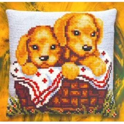 Pako Puppies in a Basket Cross Stitch Kit