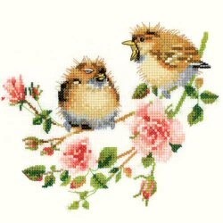 Image 1 of Heritage Rose Chick-Chat - Evenweave Cross Stitch Kit