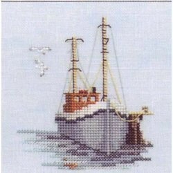 Image 1 of Derwentwater Designs Fishing Boat Cross Stitch Kit