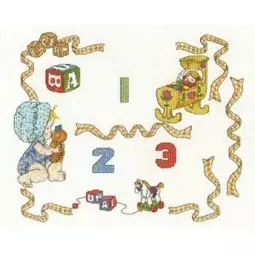 DMC Baby Sampler With Numbers Cross Stitch Kit