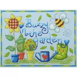 Cinnamon Cat Buzzy in the Garden Cross Stitch Kit