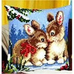 Image 1 of Vervaco Rabbits Winter Scene Cross Stitch Kit