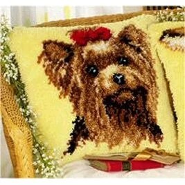 Image 1 of Vervaco Yorkshire Terrier Cushion Latch Hook Kit