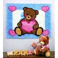 Image of Caron Teddy with Heart Latch Hook Kit