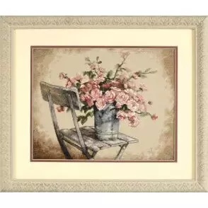 Image 1 of Dimensions Roses On White Chair Cross Stitch Kit