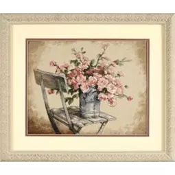 Dimensions Roses On White Chair Cross Stitch Kit