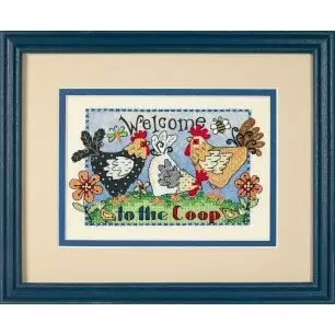 Image 1 of Dimensions Welcome To The Coop Cross Stitch Kit