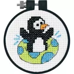 Image 1 of Dimensions Playful Penguin Cross Stitch Kit