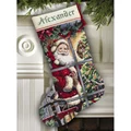 Image of Dimensions Candy Cane Santa Stocking Christmas Cross Stitch Kit