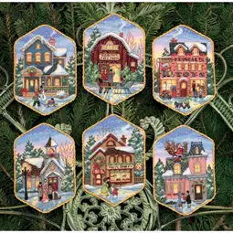 Dimensions Christmas Village Ornaments Cross Stitch Kit