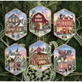 Image of Dimensions Christmas Village Ornaments Cross Stitch Kit