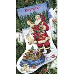 Dimensions Checking his List Stocking Christmas Cross Stitch Kit