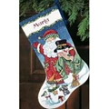 Image of Dimensions Santa and Snowman Stocking Christmas Cross Stitch Kit