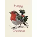 Image of Derwentwater Designs Holly and Robin Christmas Card Making Christmas Cross Stitch Kit