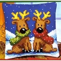 Image of Vervaco Reindeer Twins Christmas Cross Stitch Kit