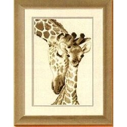 Image 1 of Vervaco Giraffe Family Cross Stitch Kit